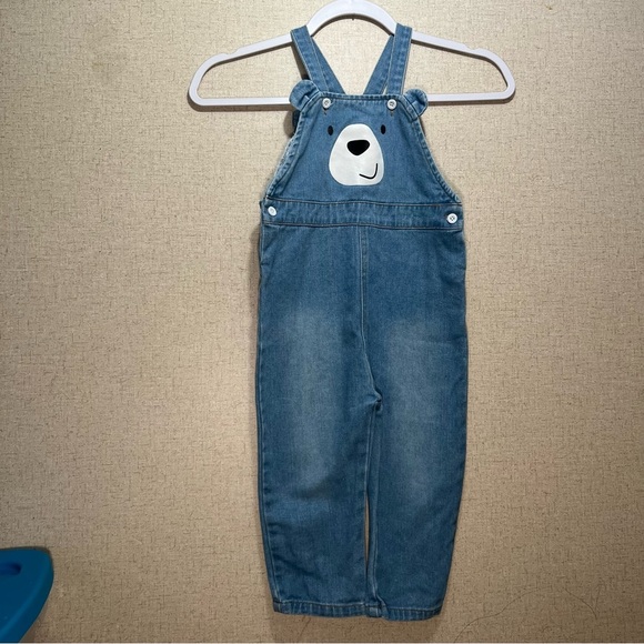 SHEIN Blue Denim Overalls with Relaxed Fit Size 2-3Y - Picture 2 of 6